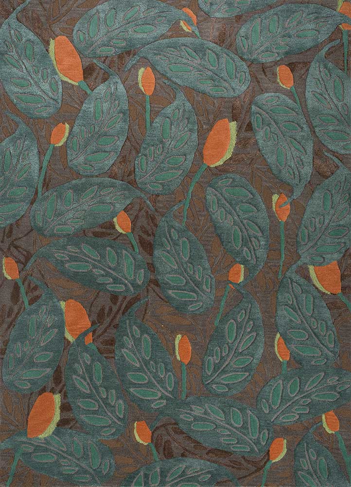 Teal Blue/Liquorice Hand Tufted Rugs